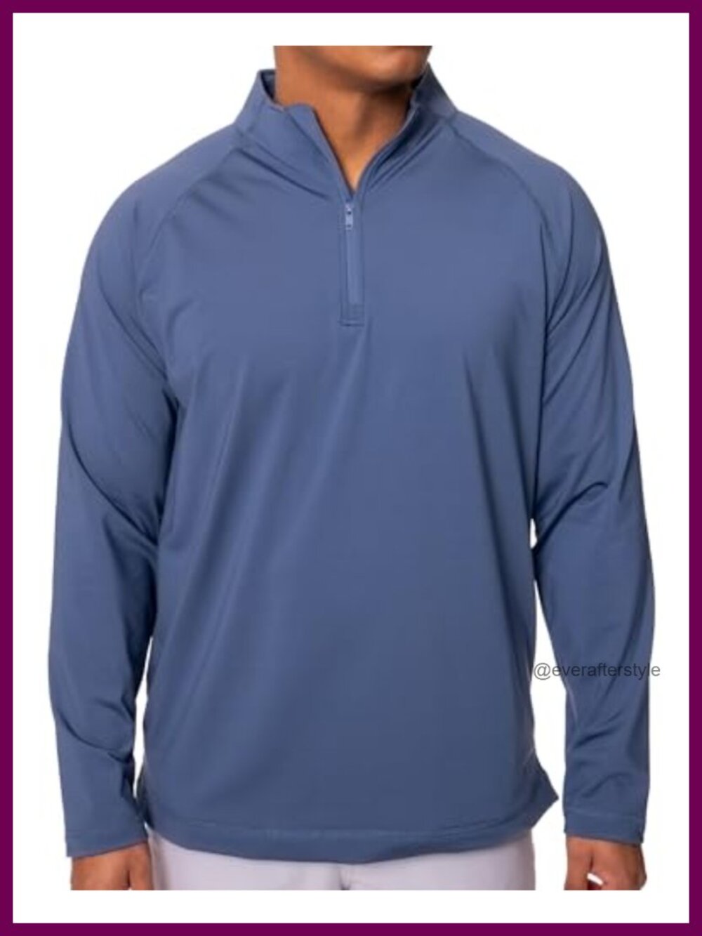 Men's Quarter-Zip Athletic Pullover Long Sleeve Performance Shirt